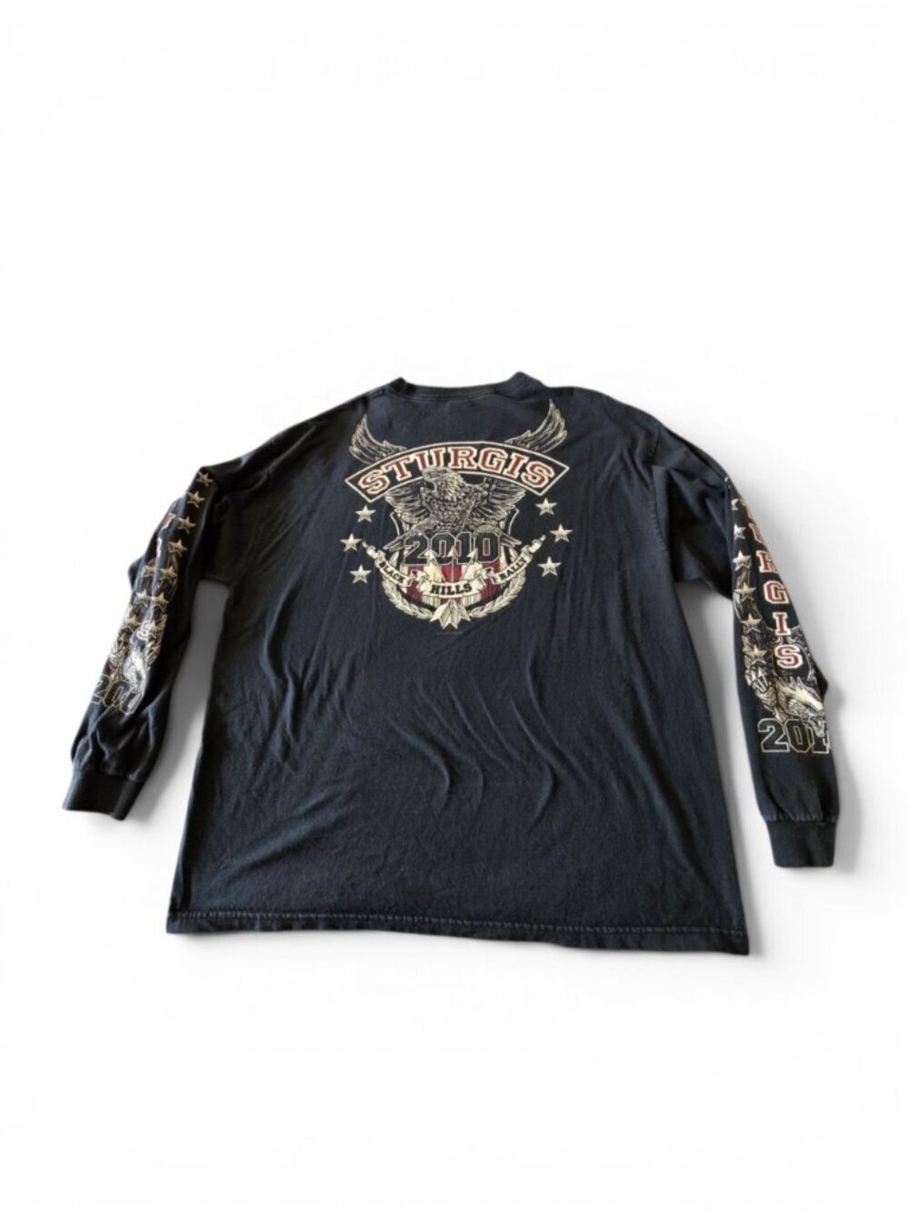 Hot Leathers Sturgis 2010 Black Hills Rally Long Sleeve Graphic T-Shirt 2XL - Picture 7 of 15